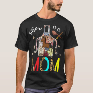 Camiseta Delantal floral de leopardo de caballo para mamá,