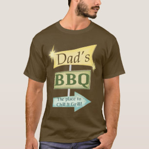 Camiseta Delantal retro del día de padre del Bbq del papá