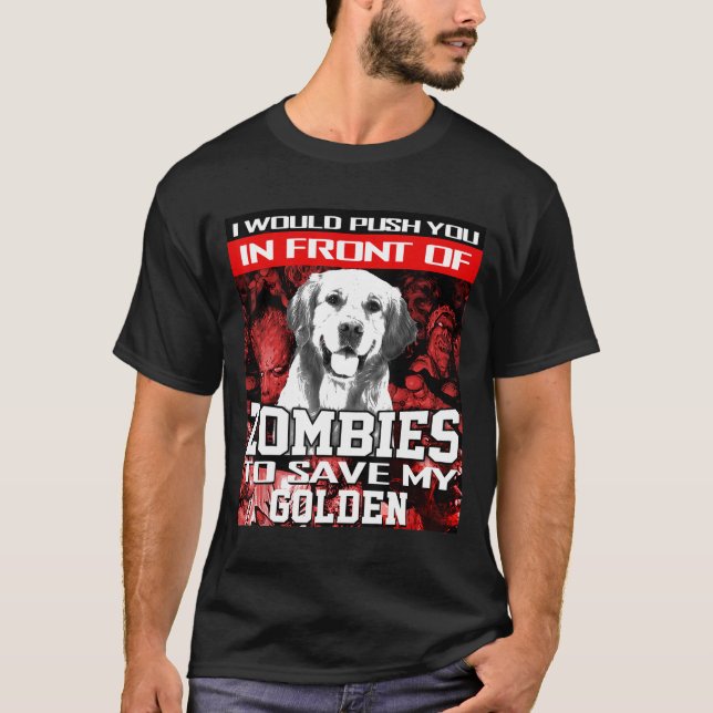 Camiseta Delante De Zombies Para Salvar Al Perro Hogar De O (Anverso)