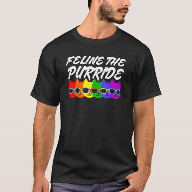 Camiseta Delante Del Gato Del Orgullo Gay Purride Lgbt Usan (Anverso)