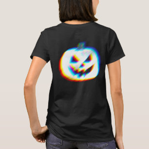 Camiseta Delante y espalda de la Calabaza Blanca Glitchy ED