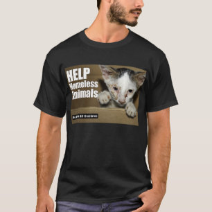Camiseta (delantera) animal sin hogar de la ayuda