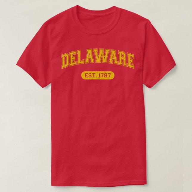 Camiseta Delaware 1787 de estilo retro escolar con problema (Diseño del anverso)