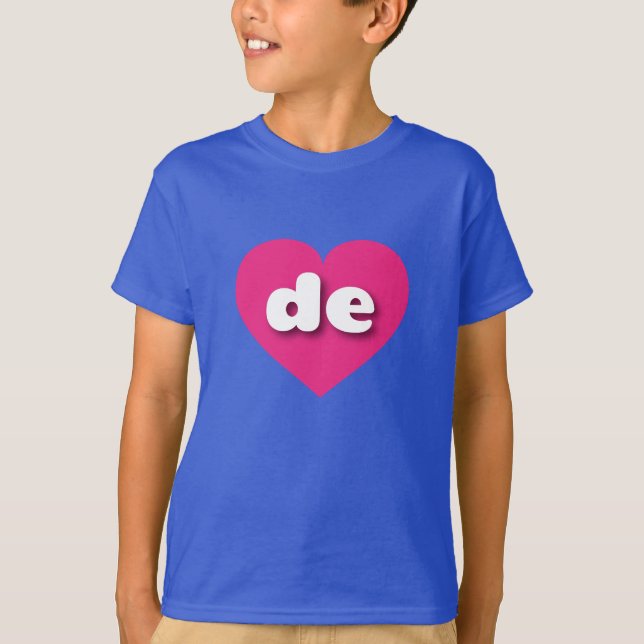 Camiseta Delaware corazón rosa caliente - me encanta de (Anverso)