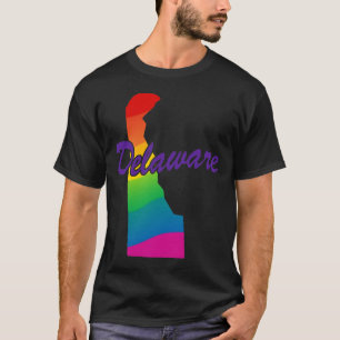 Camiseta Delaware de esquema de estado de arcoiris