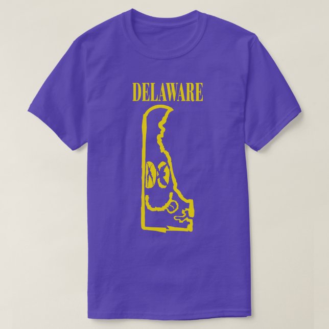 Camiseta Delaware Grunge Sonriente Cara fondo negro (Diseño del anverso)