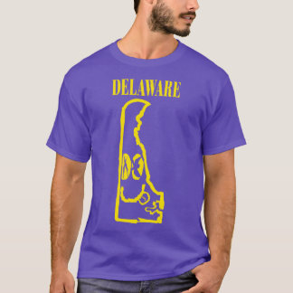 Camiseta Delaware Grunge Sonriente Cara fondo negro