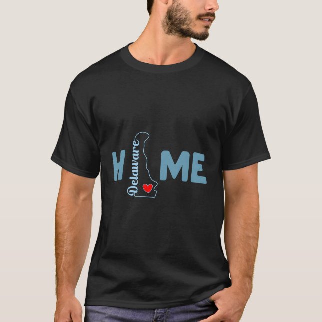Camiseta Delaware Home Con El Esquema De Estado De Delaware (Anverso)