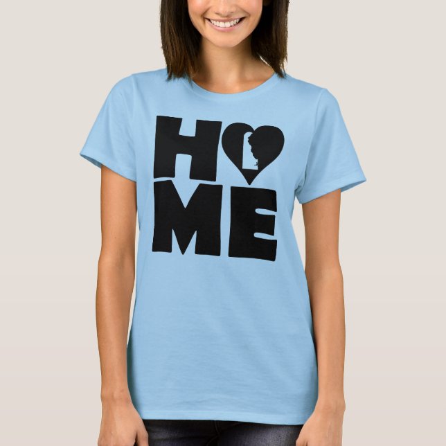 Camiseta Delaware Home Heart State Tees T-Shirt (Anverso)
