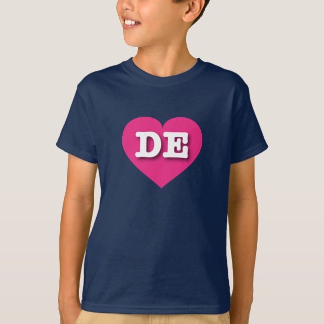Camiseta Delaware Hot Pink Heart - Me encanta DE (Anverso)