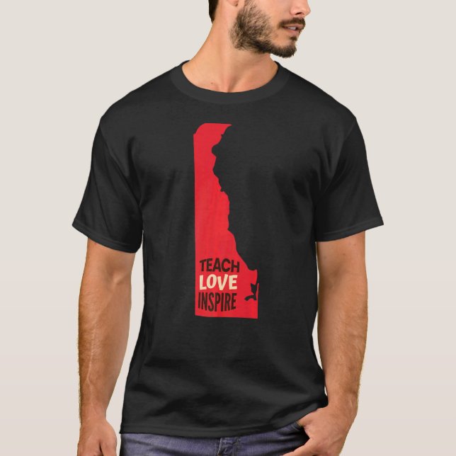 Camiseta Delaware profesora de enseñanza de amor inspirar (Anverso)