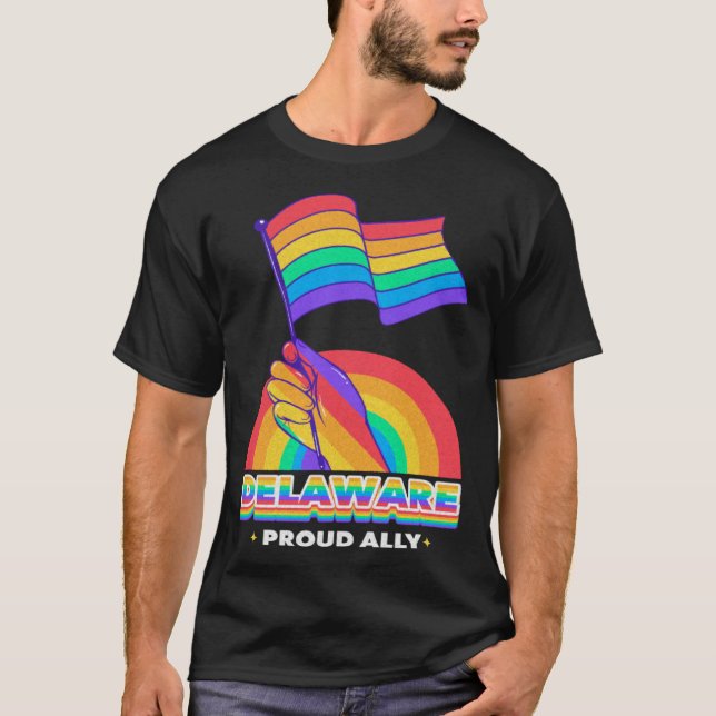 Camiseta Delaware Proud Ally Pride Month LGBTQ LGBT Communi (Anverso)