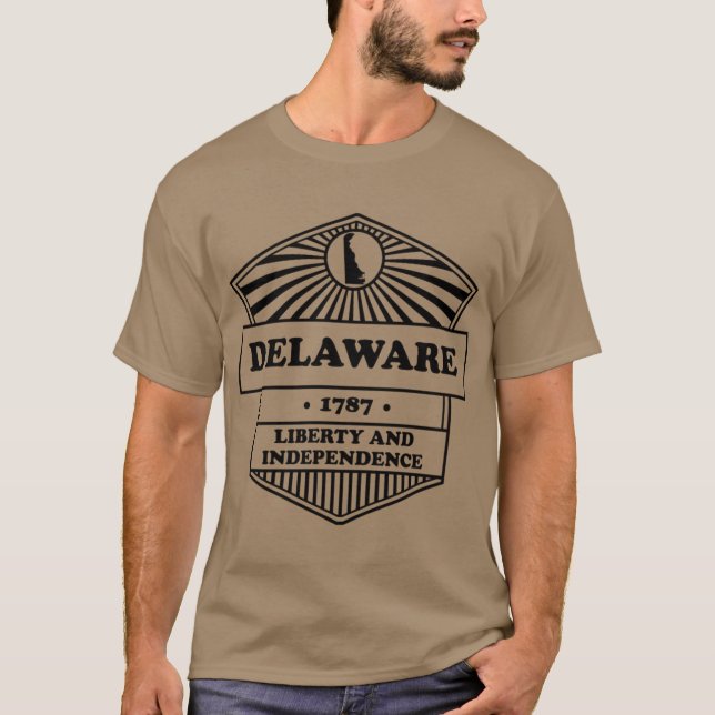 Camiseta Delaware State Motto graphic Liberty e Independien (Anverso)