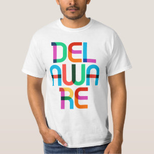 Camiseta Delaware Vintage Retro Colorido Arte Pop 80s Tipo