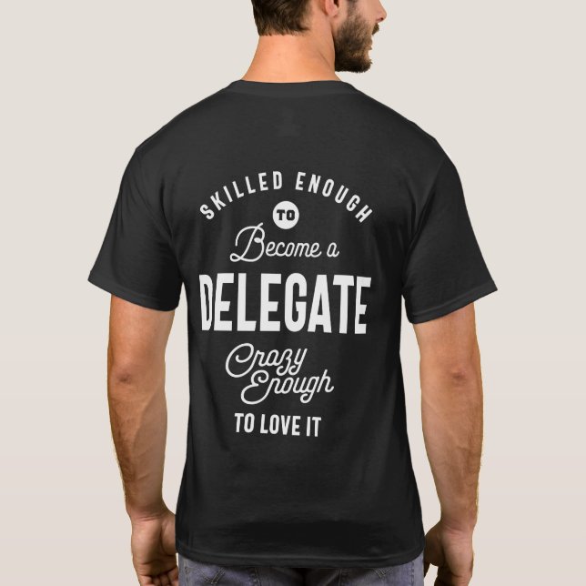 Camiseta Delegar el cargo de trabajo Tee Gift Hens Mujeres (Reverso)