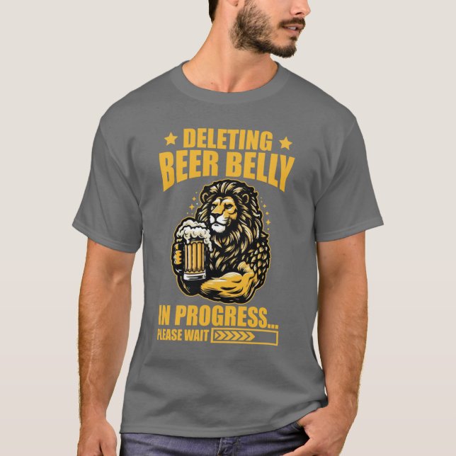 Camiseta Deleting Beer Belly Please Wait Loading Bar Funny  (Anverso)