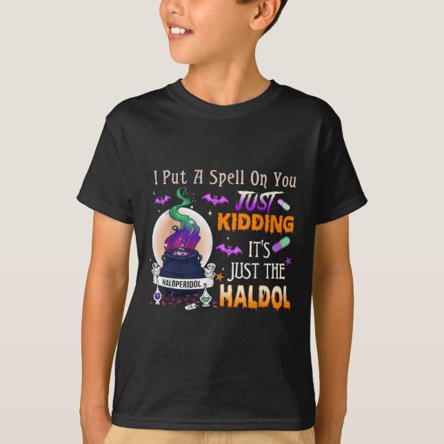 Camiseta Deletrear Solo Bromeando Haldol Enfermera de Hallo (Anverso)