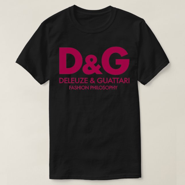 Camiseta Deleuze Guattari Filosofía de la moda Magenta (Diseño del anverso)