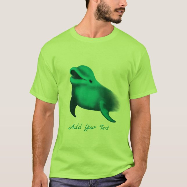 Camiseta Delfín afortunado - Añade tu texto (Anverso)