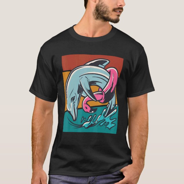 Camiseta Delfín animal en el mar de Flamingo (Anverso)