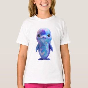 Camiseta Delfín Bebé Iridescente Mármol Etéreo para Niños