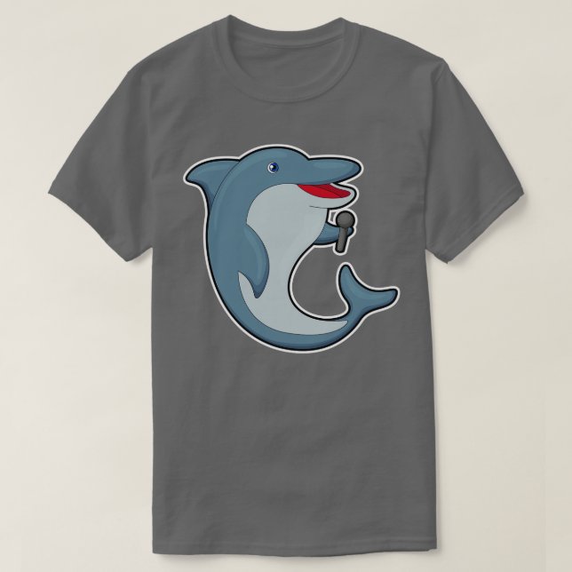 Camiseta Delfín cantando con micrófono (Diseño del anverso)