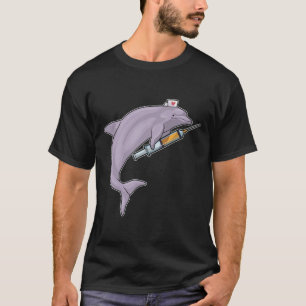 Camiseta Delfín como enfermera con jeringas