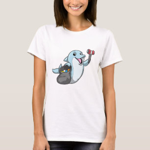 Camiseta Delfín como limpiador con bolsa de basura