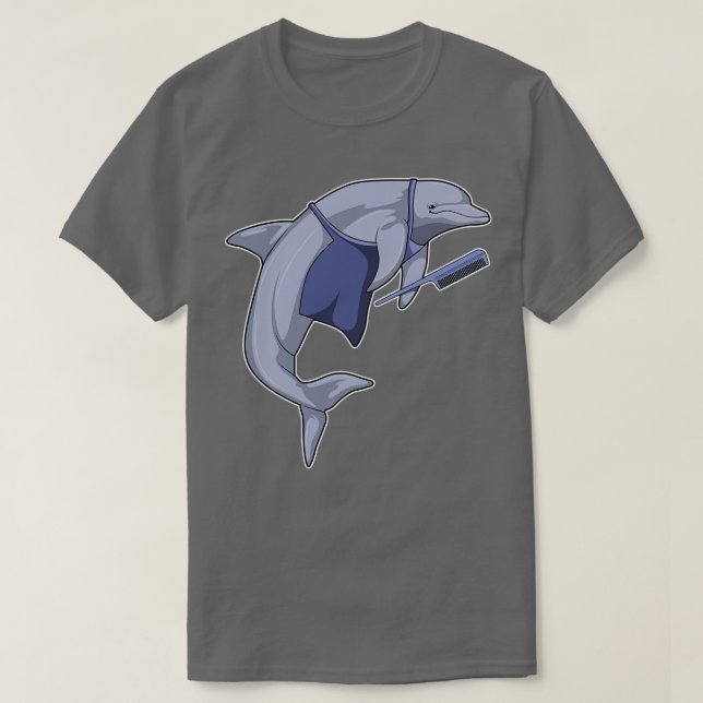 Camiseta Delfín como peluquero con comb (Diseño del anverso)