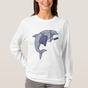 Camiseta Delfín como peluquero con peine