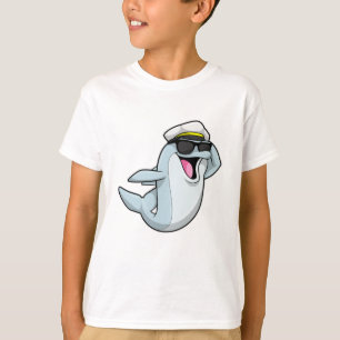 Camiseta Delfín como policía con gorra de policía