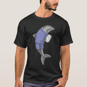 Camiseta Delfín como secretario con pila de papel