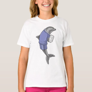 Camiseta Delfín como secretario con pila de papel