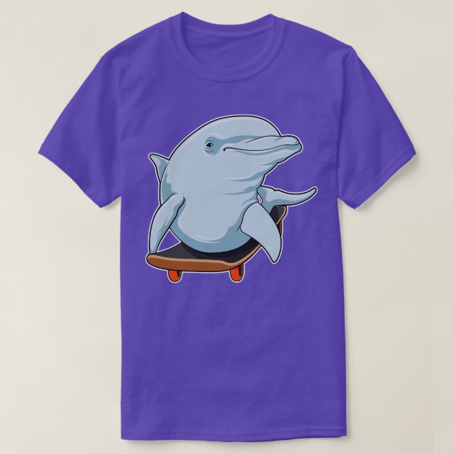 Camiseta Delfín como Skater con Skateboard 3 (Diseño del anverso)