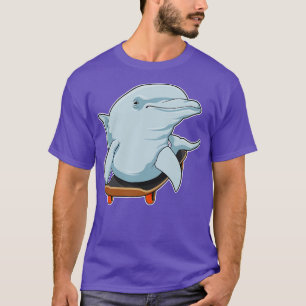 Camiseta Delfín como Skater con Skateboard 3
