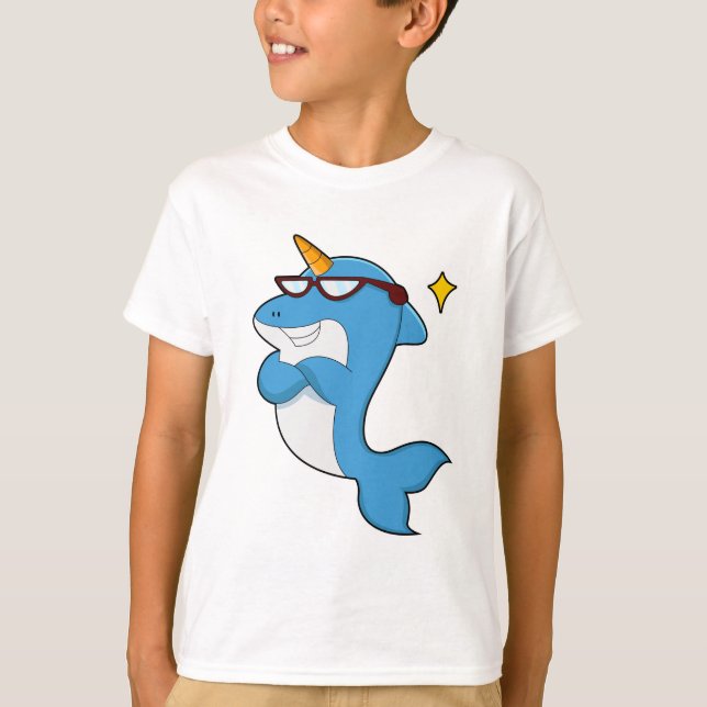 Camiseta Delfín como Unicornio con Glasses.PNG (Anverso)