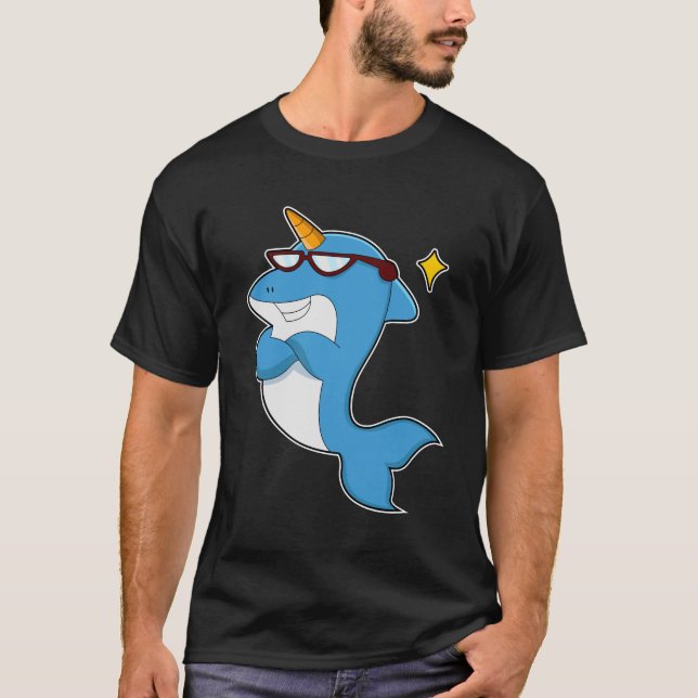Camiseta Delfín como Unicornio con Glasses.PNG (Anverso)