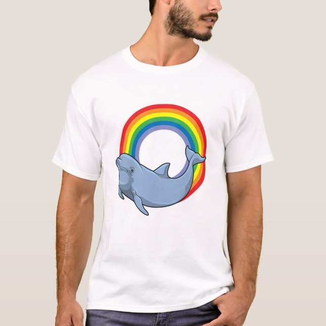 Camiseta Delfín con arcoiris (Anverso)