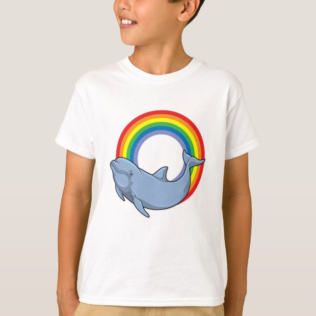 Camiseta Delfín con arcoiris (Anverso)