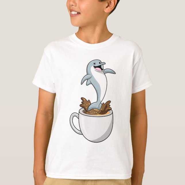 Camiseta Delfín con copa de café (Anverso)