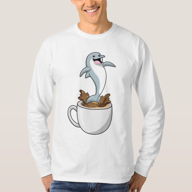 Camiseta Delfín con copa de café (Anverso)