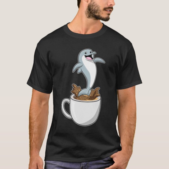 Camiseta Delfín con copa de café (Anverso)