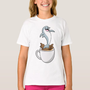 Camiseta Delfín con copa de café