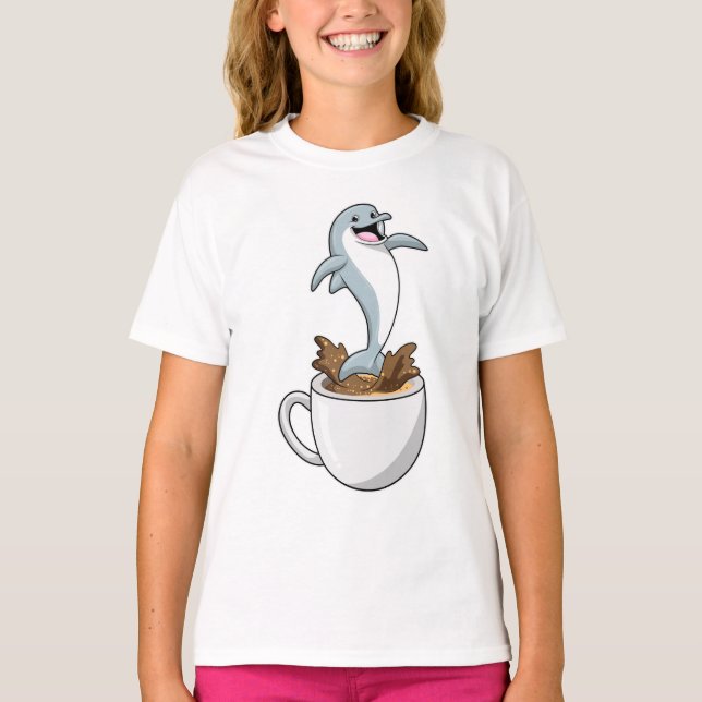 Camiseta Delfín con copa de café (Anverso)