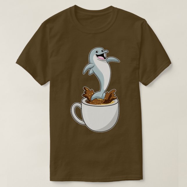 Camiseta Delfín con copa de café (Diseño del anverso)