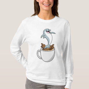 Camiseta Delfín con copa de café