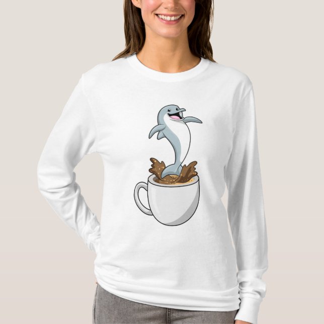 Camiseta Delfín con copa de café (Anverso)