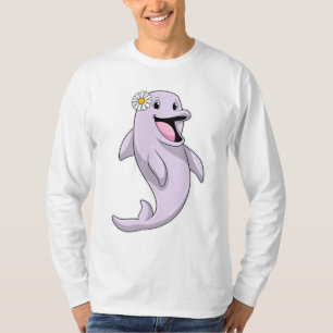 Camiseta Delfín con flor de margarita