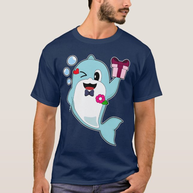 Camiseta Delfín Corbata de moño boda (Anverso)