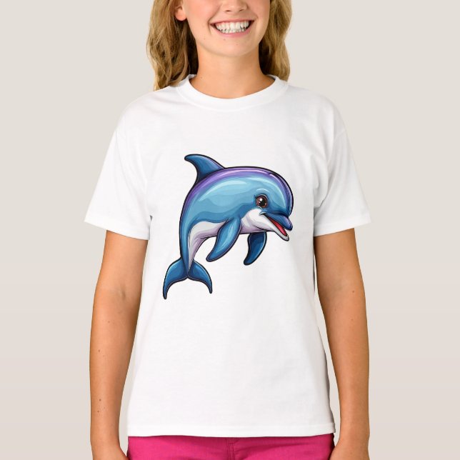 Camiseta Delfín de Dibujos Animados Sonriente (Anverso)